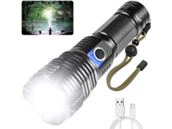 Linterna Portátil Recargable Con Láser Blanco Ultrabrillante, Zoom Ajustable, Indicador De Batería Y Múltiples Modos, Ideal Para Actividades