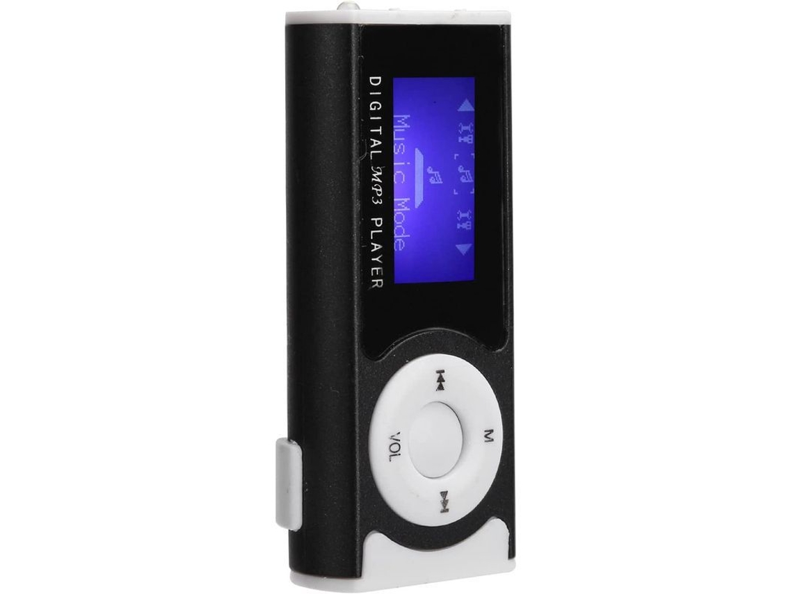 Reproductor De Música Mp3 Portátil Con Mini Pantalla Lcd, Linterna Led Y Clip, Compatible Con Tarjetas De Memoria De Hasta 16 Gb (negro)
