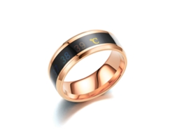Anillo Inteligente Con Sensor De Temperatura En Grados Celsius Y °C (Oro Rosa, 10#) EIFSON
