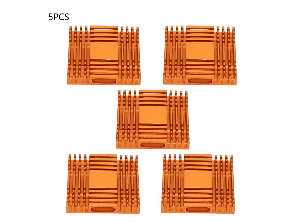 5pcs Disipador De Calor De Aluminio Para Cpu Chip Electrónico Placa Base Cooler 37x37x6mm Oro