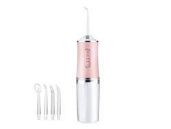 Rebe-irrigador Dental Inalámbrico Portátil Para Viajes Limpiador De Dientes Con 4 Puntas Y 3 Modos De Presión Rosa