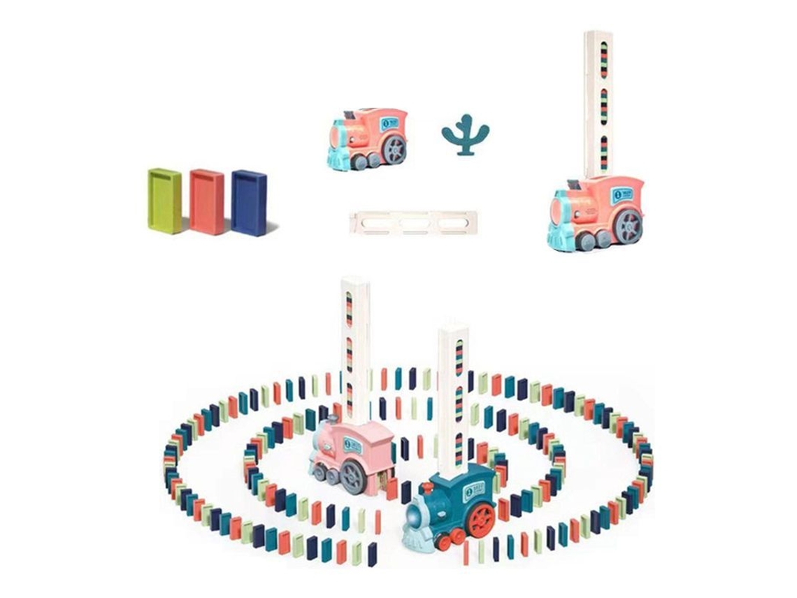 Tren Automático De Dominó - 60/80/100 Piezas, Juguete Eléctrico Actualizado Para Niños Y Niñas.