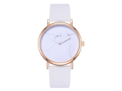 Reloj De Pulsera Casual De Moda Para Mujer Con Correa De Piel Sintética Y Movimiento De Cuarzo Blanco.