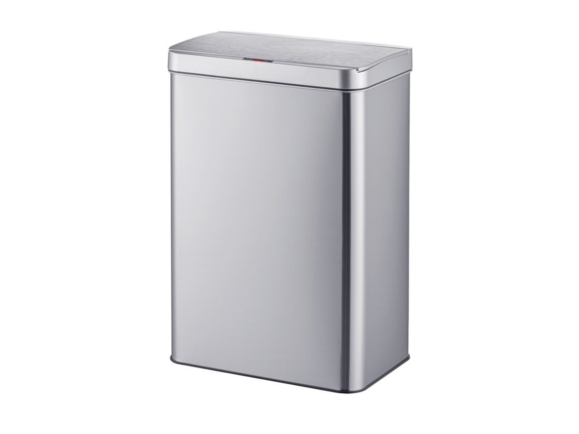 Relaxdays Contentor De Cozinha Com Sensor, 60 L, Tampa Automática, Suporte Para Sacos, Inox, Prateado