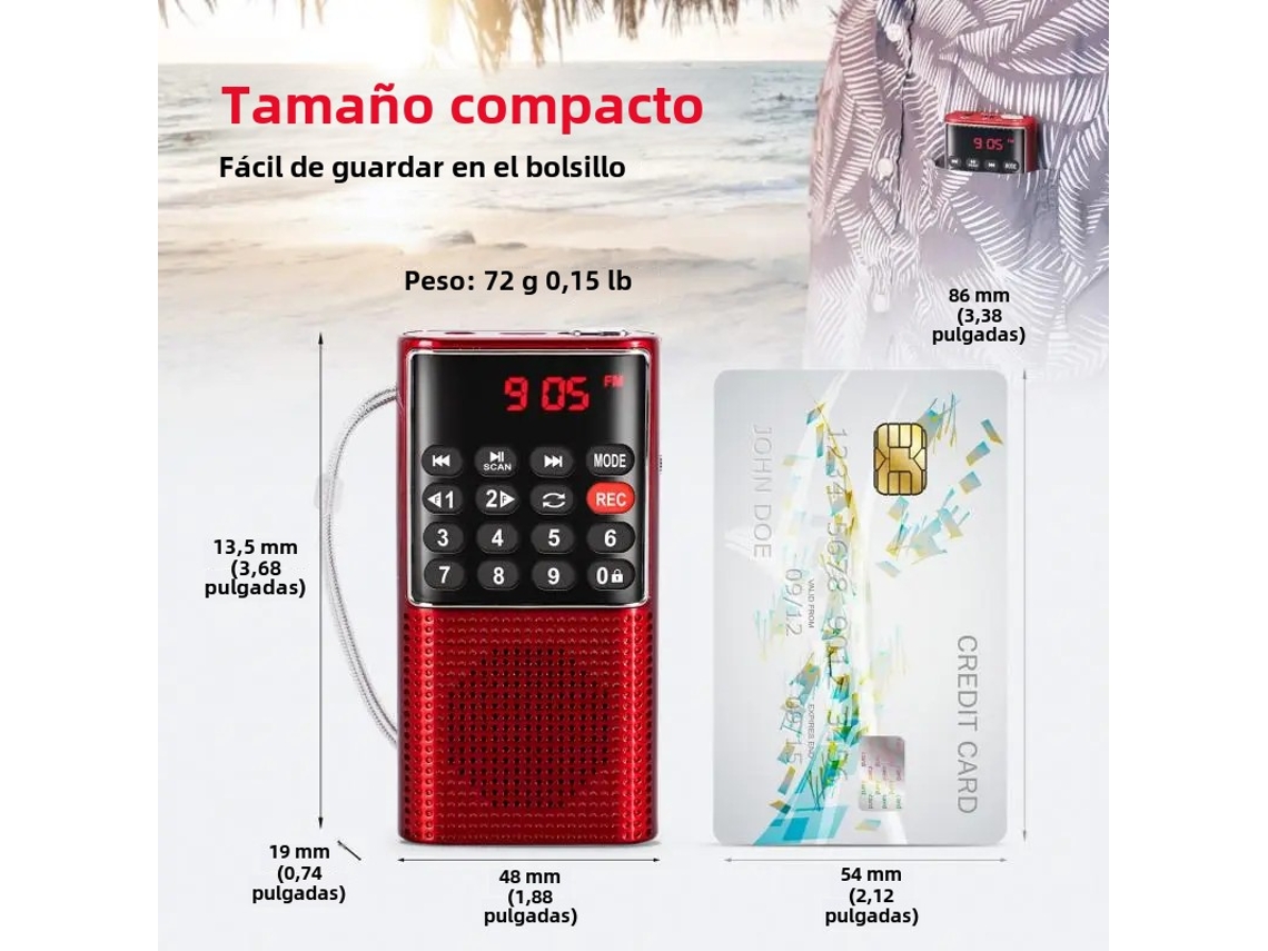 Mini Radio Portátil De Bolsillo/reproductor Mp3 De Mano