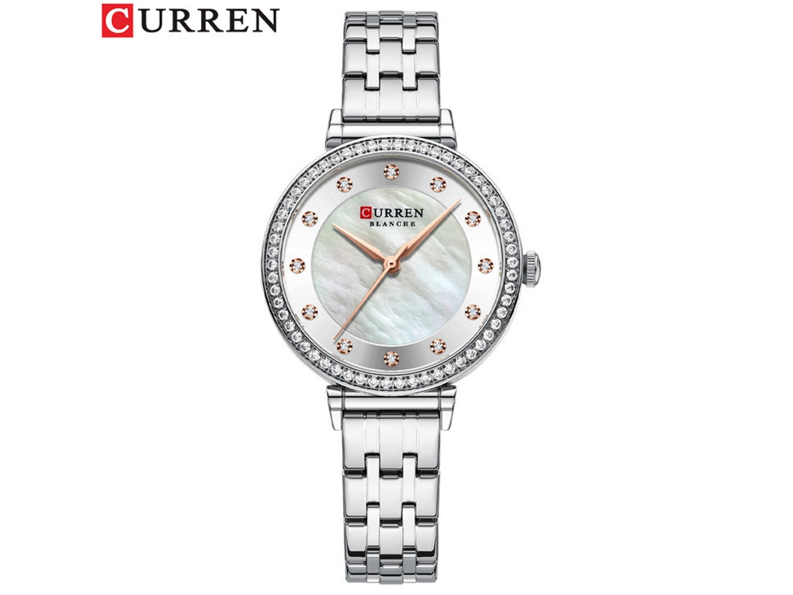 Reloj De Mujer De Cuarzo Con Diamantes, Resistente Al Agua Y Con Un Diseño Elegante, Con Correa De Acero.