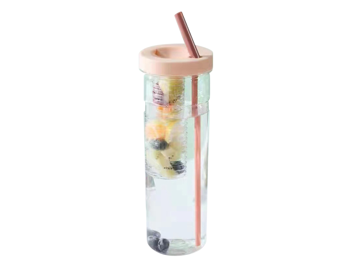 Botella De Agua Portátil Con Infusor De Frutas Y Pajita, Gran Capacidad De 700 Ml, Para El Gimnasio Y Actividades Al Aire Libre.