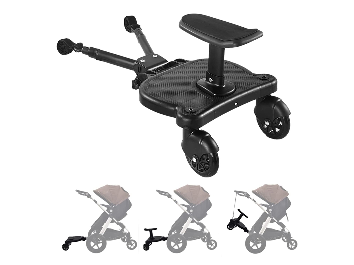 Vlrla-plataforma De Paseo Para Cochecito Universal 2 En 1 Con Asiento Desmontable, Ajustable, Soporta Hasta 55 Libras