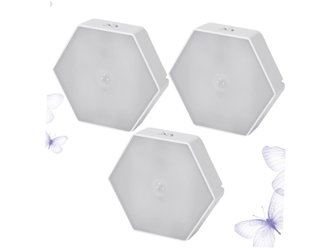 Juego De 3 Luces Nocturnas Led Cuadradas Con Sensor De Movimiento Para Pasillo, Armario Y Hogar.