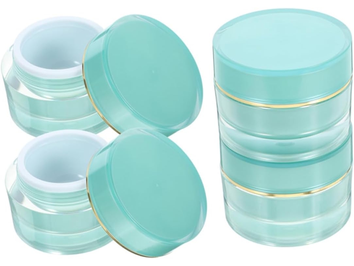 4 Pièces Lot De Pots Cosmétiques Rechargeables Acrylique Con Cuellovercles Étanches Contenants De C...