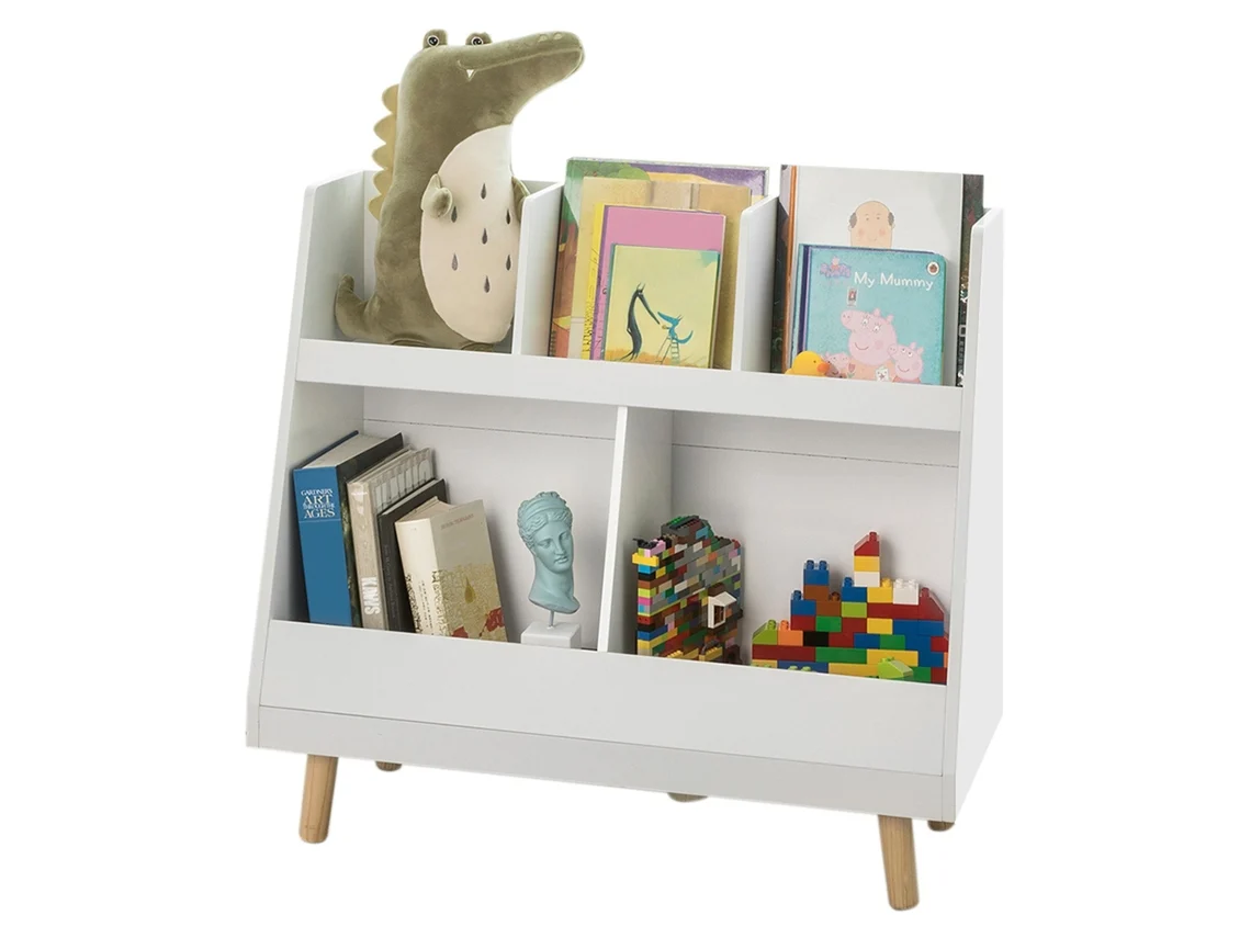 Librería Infantil para niños SoBuy KMB19-W Blanco 86 x 36 x 77cm