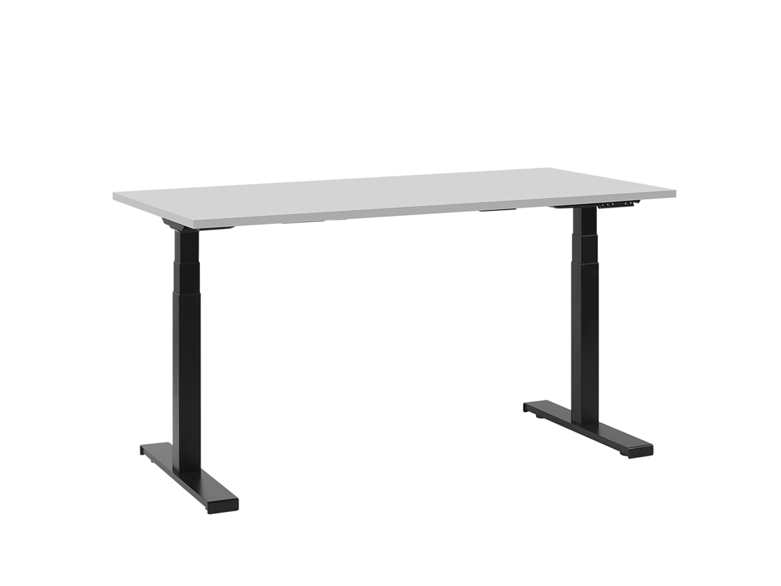 Escritorio ajustable BELIANI Destin de Tablero de partículas Gris 130x72x128
