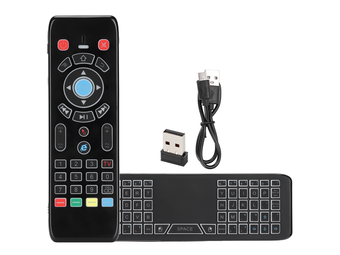Ratón Inalámbrico Con Control Remoto, Panel Táctil Y Retroiluminación Para Tv Y Miniordenador.