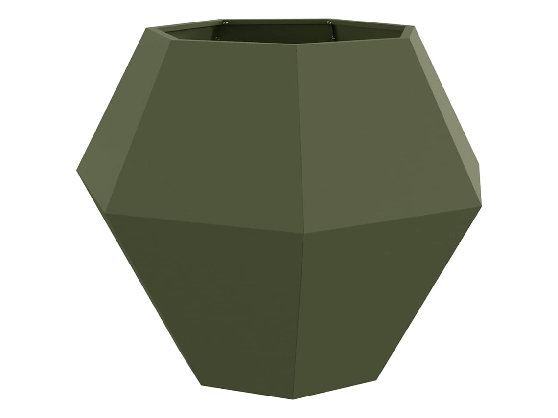 Maceta verde oliva 100 x 100 x 80 cm Acero Vidaxl