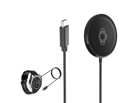 Adaptador de cargador de base de carga rápida inalámbrica pd / type-c para Samsung Watch5 Pro 4 3 S2 S3 S4 negro
