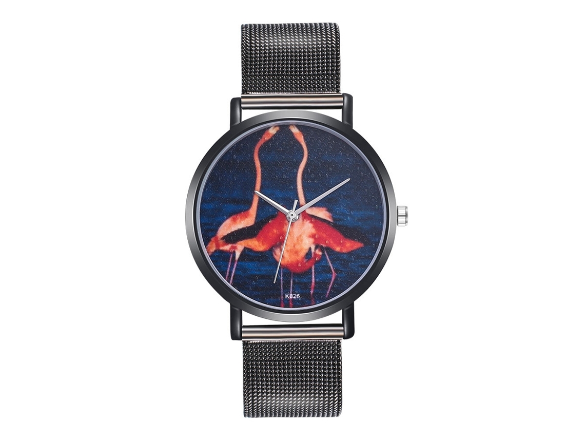 Reloj De Pulsera Hombre Moda Cuarzo Con Correa De Acero Malla Negra