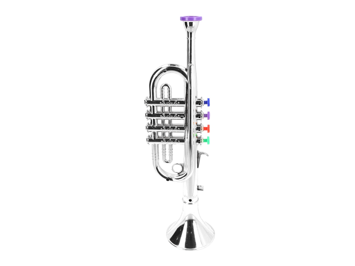Brinquedo Saxofone Para Crianças Com 3 Teclas Coloridas 3 Tons Instrumento Musical Infantil Prata