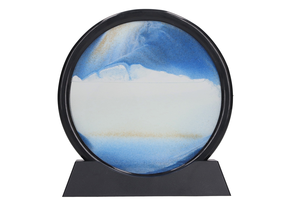 Walshlxq-pintura De Arena Móvil 7 Pulgadas Decoración Relajante Pintura De Arena Mágica 3d Para Hogar Oficina Azul