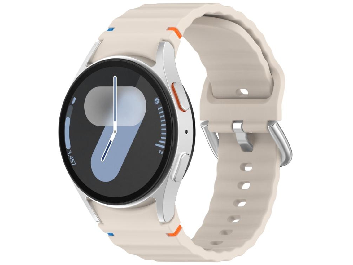 Correa de silicona para Samsung Galaxy Watch 7 con textura ondulada y hebilla plateada CSYY (40/44 mm)