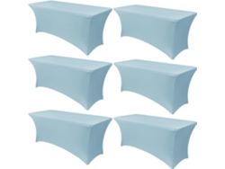 Mantel Rectangular Elástico De Spandex Para Bodas, Banquetes Y Fiestas (6 Piezas, Azul Claro/244x75x75cm) Gertiz