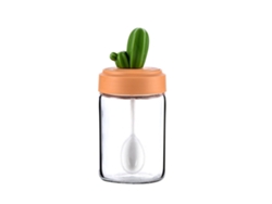 Juego De 3 Tarros De Cristal Para Especias De Cocina Con Tapas De Cactus Y Bandeja Para Un Buen Sellado.