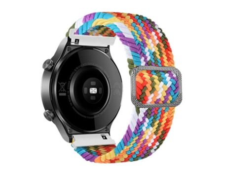 Correa de nailon 22mm con hebilla para Samsung Galaxy Watch3 45mm/Huami Amazfit Pace/Stratos - arcoíris