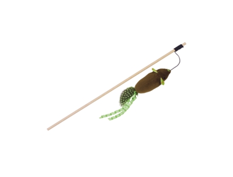 Caña de pescar para gatos con ratón de peluche y palito de hierba gatera, cuerda y juguete NOBBY PET