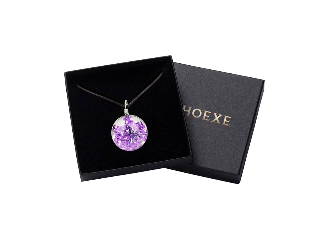 Colgante de gypsophila morada, accesorio para mujer, Worten