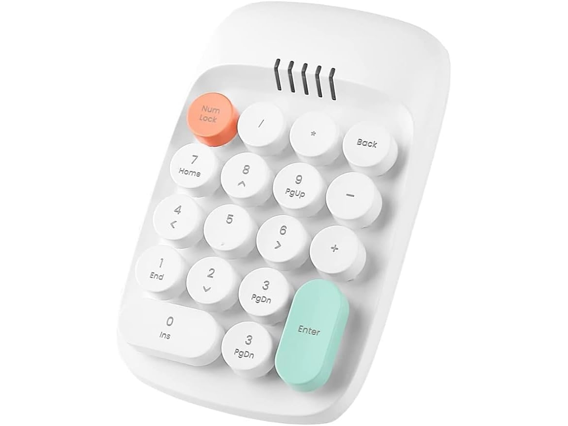 Teclado Retro Con Cable, Teclado Numérico Tipo Máquina De Escribir, 18 Miniteclas, Bluetooth 2.4 Ghz