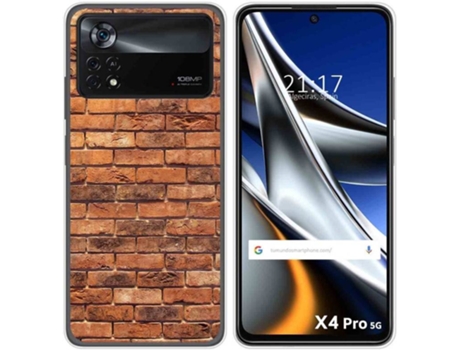 Carcasa para Xiaomi Poco X4 Pro 5G TUMUNDOSMARTPHONE Dibujos Ladrillo 04 Multicolor