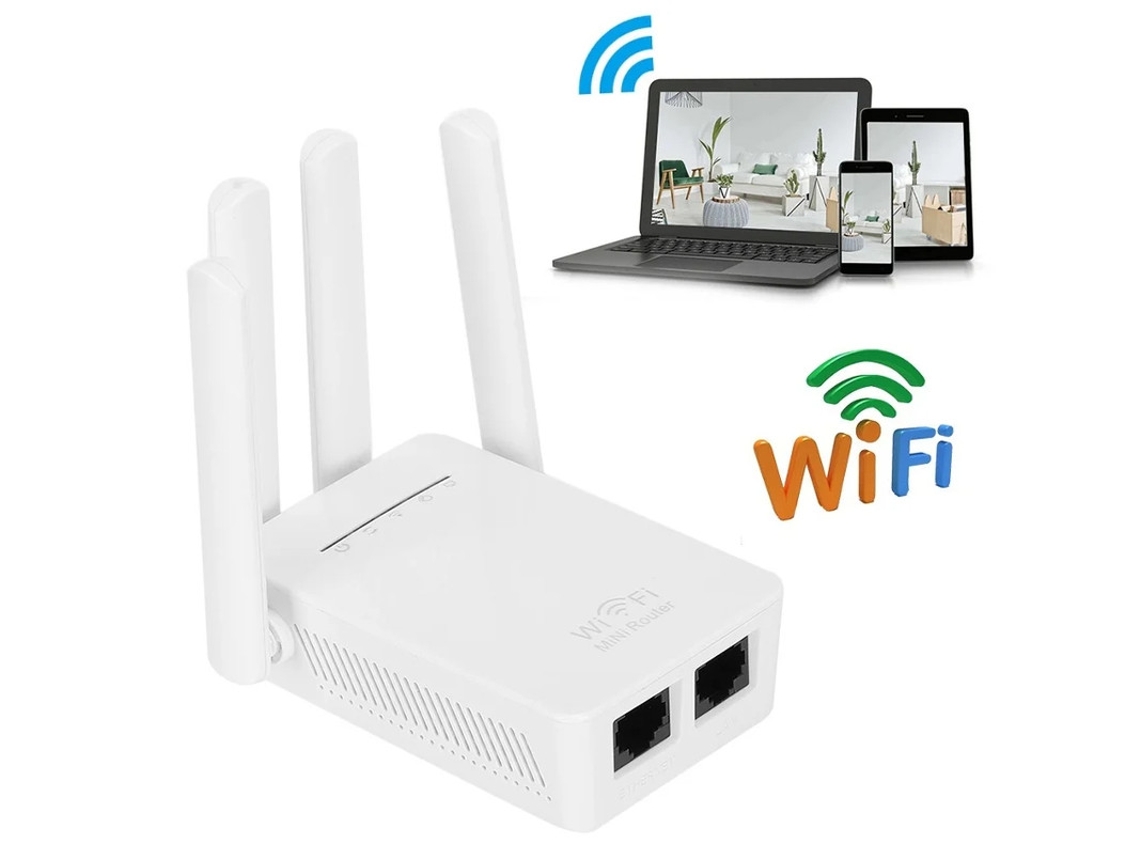 Accesorios para enrutador inalámbrico, repetidor, antena de alta ganancia, 2.4 GHz, Wi-Fi, 300 Mbps, Yizhood (blanco)