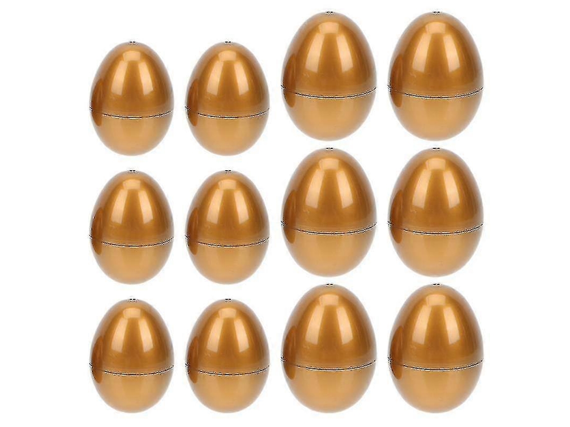 Juego de 12 huevos de Pascua dorados, cajas vacías para regalos, bombones y decoraciones de Pascua - Hengjian