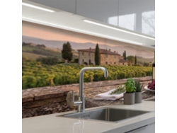 Paneles antisalpicaduras para cocina - Vino - Copas - Uvas - Viñedo 150x60 cm