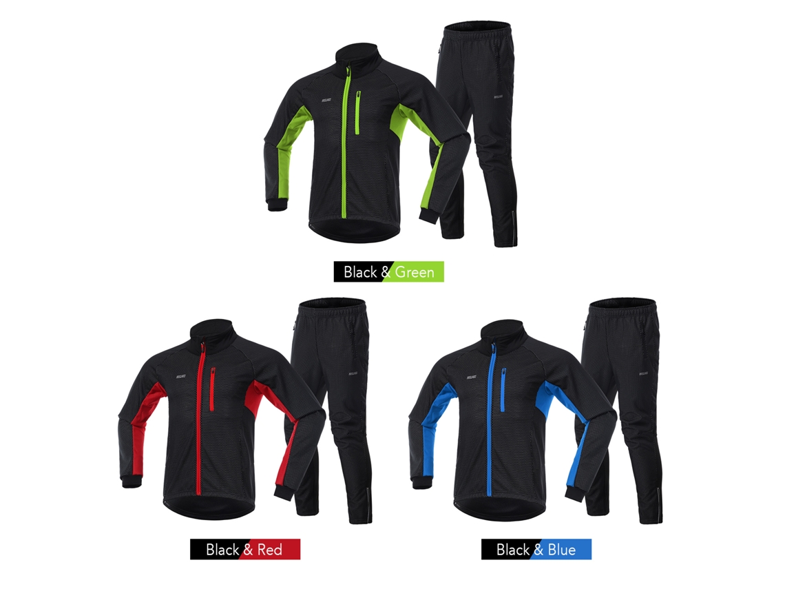 Conjunto De Ropa De Ciclismo De Invierno Para Hombre Con Maillot De Manga Larga Y Pantalones Impermeables Y Cómodos.