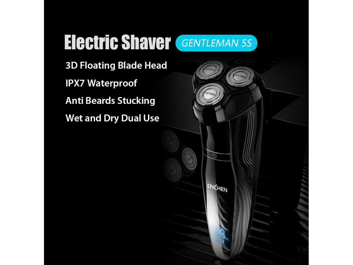 Aparelho De Barbear Elétrico Enchen Gentleman 5s 3d Lâmina Flutuante Úmido/seco Ipx7 Bateria Recarregável Type-c
