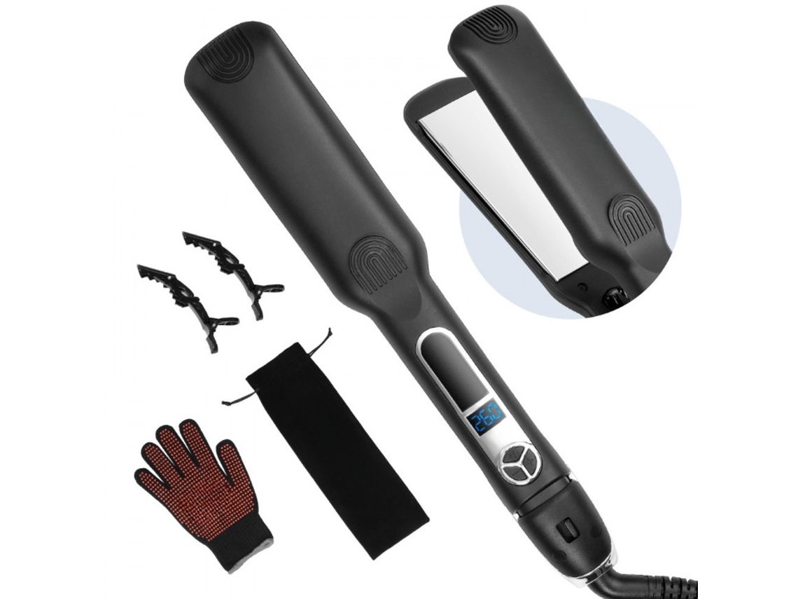 Máquina de alisado de cabello profesional con placas de titanio y control digital Tekmaquinas