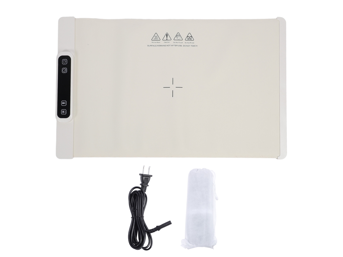 Bandeja Eléctrica Para Calentar Alimentos, Plegable De Silicona, Con 3 Ajustes De Temperatura, Color Blanco.