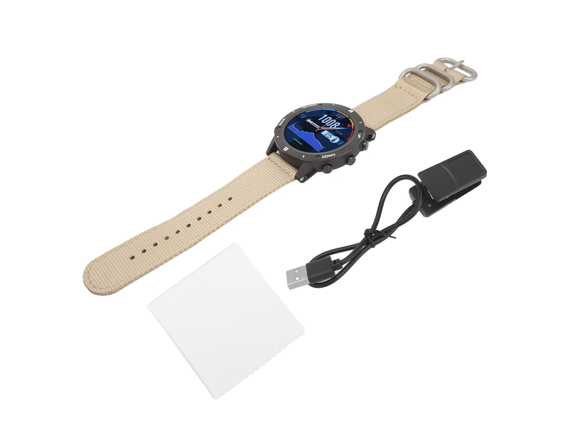 Reloj deportivo inteligente IPS color caqui de 1,28 pulgadas para correr y nadar.