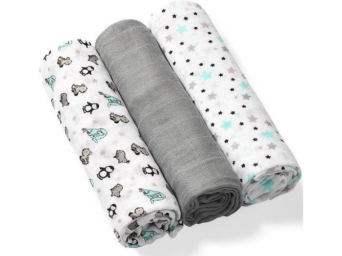 Pañales de Tejido BABY ONO Fibra de Bambu Orgánico Natural Gris