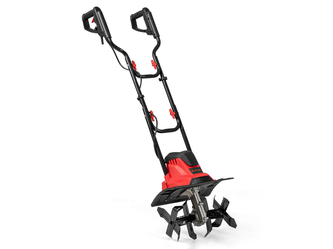 Motocultivador Eléctrico Costway De Mango Plegable (1200w - Hierro - Rojo)