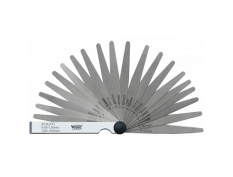 Juego galgas espesores templado 0.03 – 1.00 mm (26 láminas) VOGEL