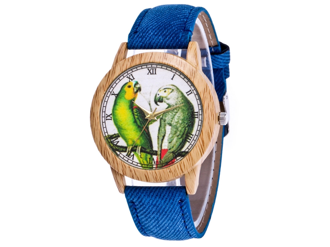 Reloj De Pulsera Casual De Cuarzo Con Correa Vaquera Azul Zhoulianfa