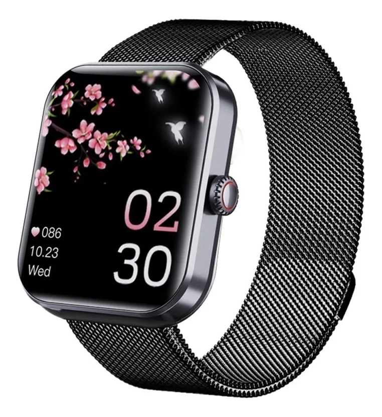 Reloj inteligente para hombre con monitor de glucosa y presión arterial, diseño elegante.