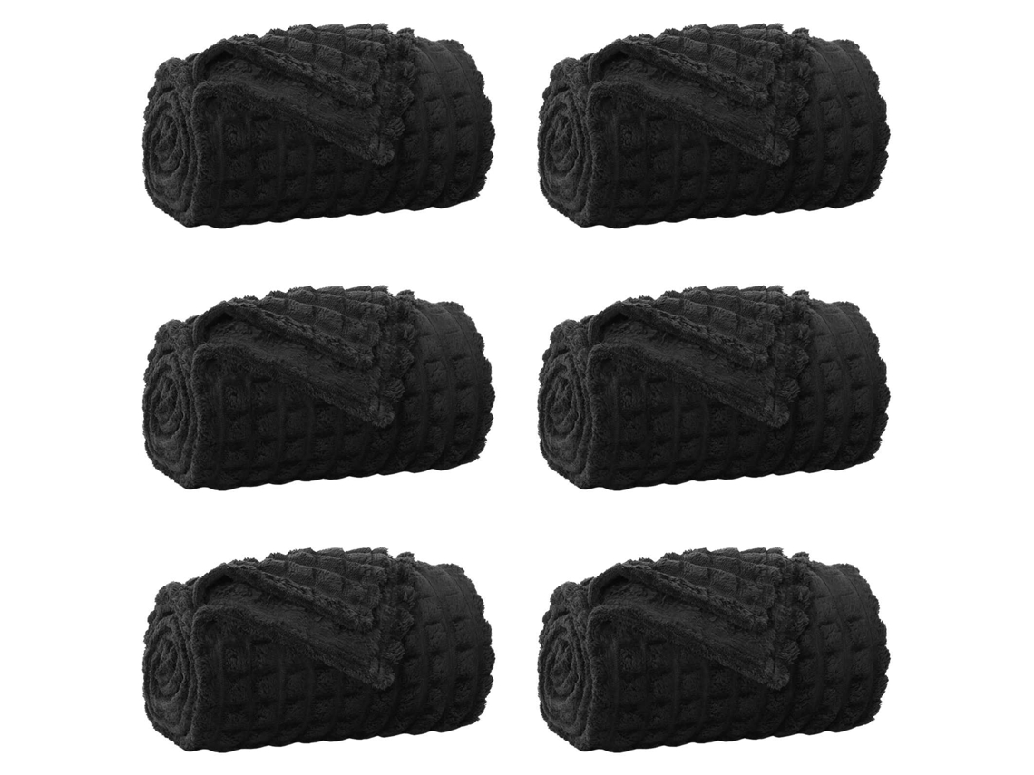 Mantitas De Sofá 6 Uds Negro 240 X 220 Cm Lana