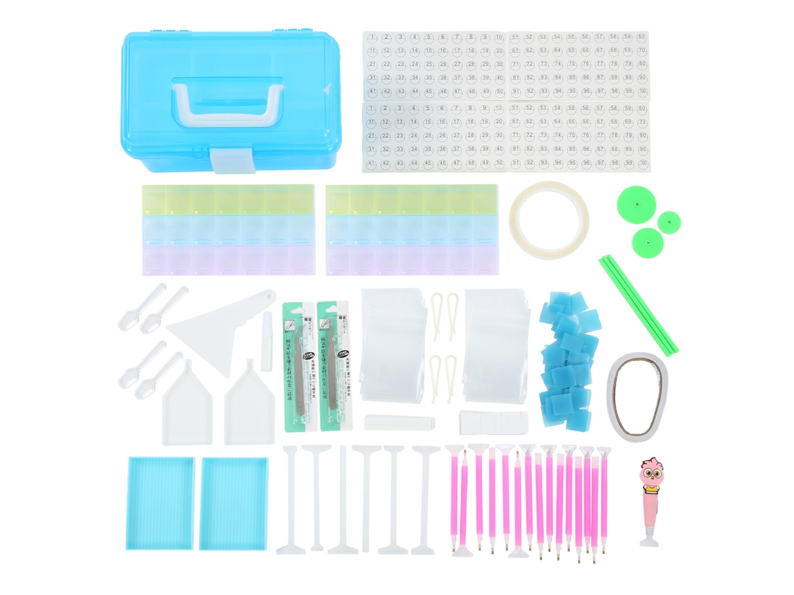 Juego De Herramientas De Gran Capacidad Para Pintura De Diamantes: Práctico Y Eficiente Para El Arte Diy.