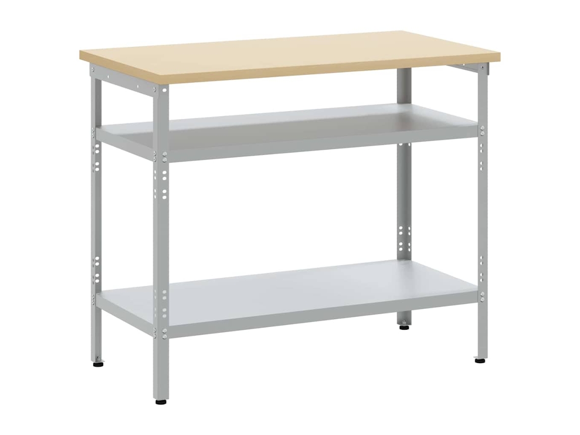 Mesa de trabajo gris 100x55x85 cm Acero con recubrimiento en polvo MAISON EXCLUSIVE