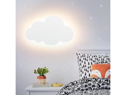 Rebe-lámpara De Pared Nube Interior Moderna Con Led Integrado Acrílico Luz Cálida Para Dormitorio Niños Blanco