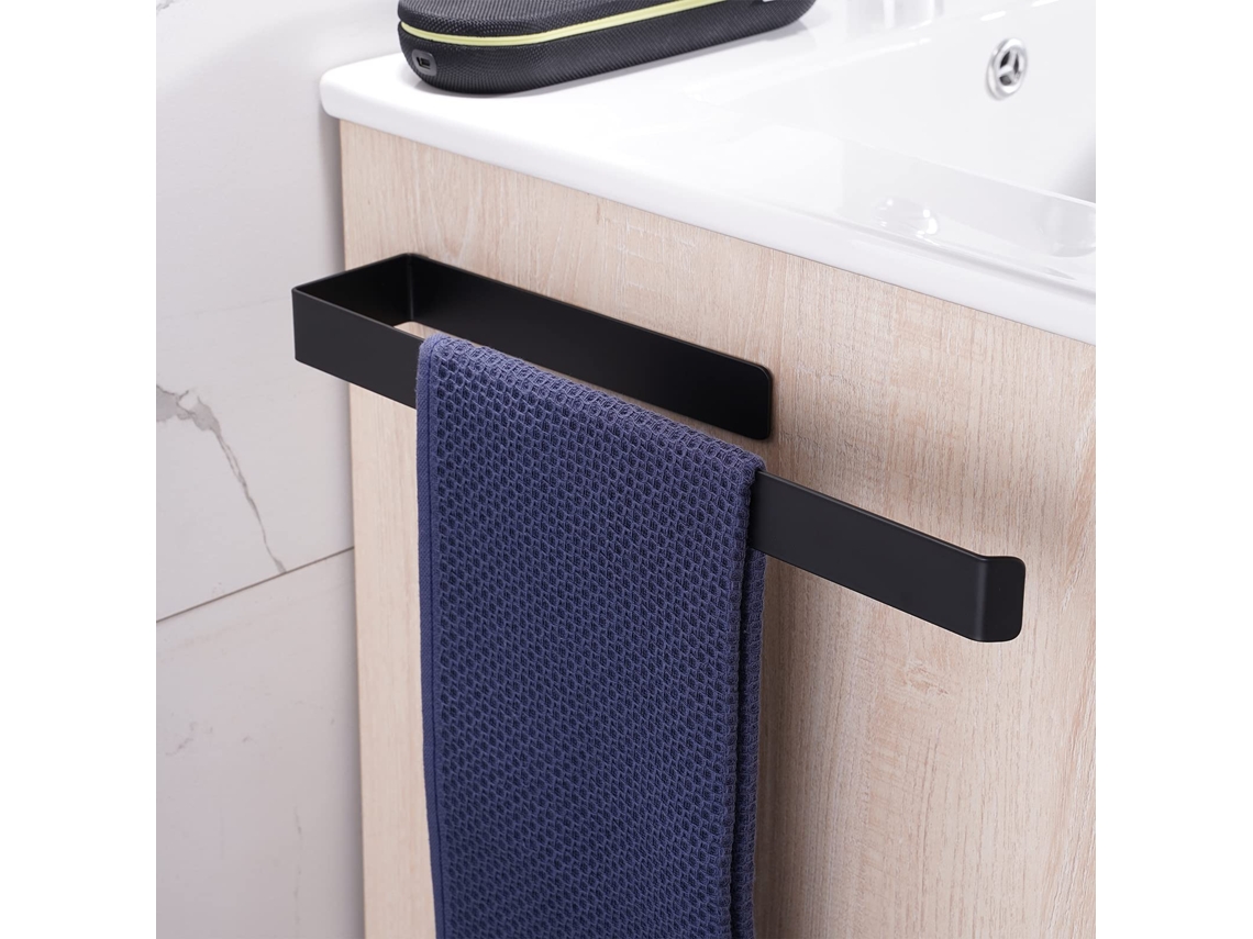 Toallero autoadhesivo de 42 cm para baño, acero inoxidable SUS 304, cepillado, para pared, estilo contemporáneo
