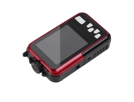 Cámara Digital SLOWMOOSE con Pantalla Doble de 2,7 Pulgadas Tft-24MP FHD 1920 * 1080 y Zoom Digital 16X Rojo