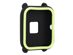Funda de silicona suave para reloj inteligente Huami Youth (negro y verde) (bicolor, protección)